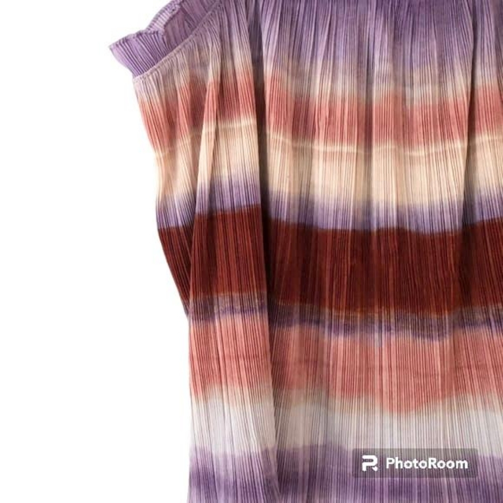 Madewell Purple Accordian Pleated tank Top - Picture 3 of 3